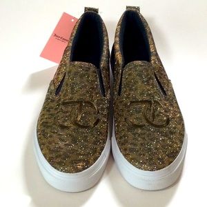 Juicy Couture Sparkly Leopard Print Loafers